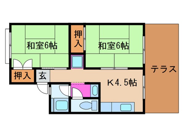 サンサウスヒル竹田の物件間取画像